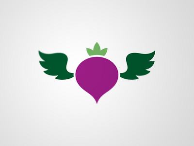 Healthy fast food beet crown flying food green healthy logo purple restaurant vegetable wings