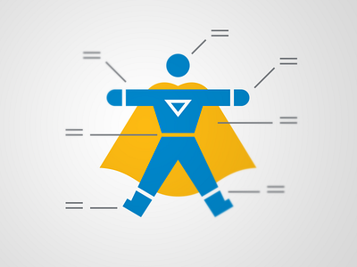 Superhero blue comic human icon illustration person simple superhero yellow