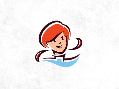 Character design character girl head human icon logo mascot ponytails red woman