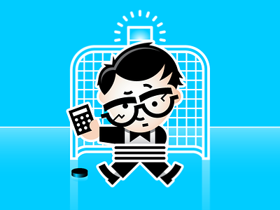 Sochi Ice Hockey blue cartoon character geek glasses hockey human ice illustration olympic person sports