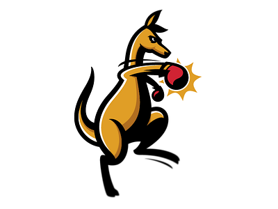 Kangaroo character design black boxing character design illustration kangaroo logo orange