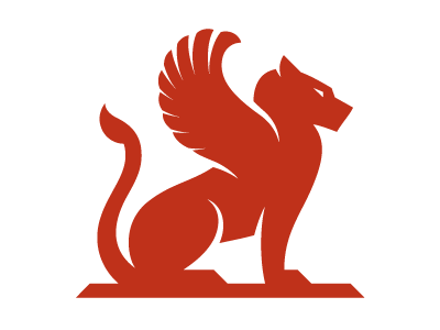 SIMA logo cat financial gargoyle iconic lion logo mythical mythology sitting tail wealth wing