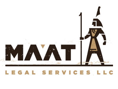 MA’AT logo attorney bold brown distress egyptian feather goddess graphic iconic law law firm lawyer logo sand sans serif staff stand
