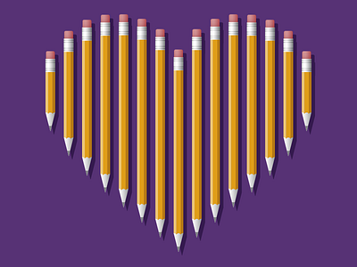 Pencils, A Love Story article blog conceptual heart icon illustration pencil purple shape visual