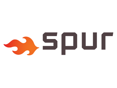 Spur Interactive logo concept advertising agency brown clean communication ecommerce fire flame gray iconic interactive internet logo marketing orange red sans serif simple spur technology web