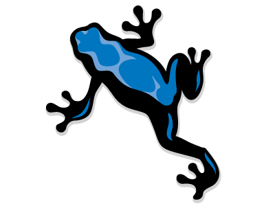 Poison Dart Frog illustration animal black blue clean crawl frog iconic illustration poison dart reptile simple stick sticky suction toad walk zoo