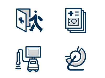 Medical Technology icons blue doctor door figure gray health healthcare heart human iconography icons imaging machine man medical medicine person report rolodex software tan technology ultrasound