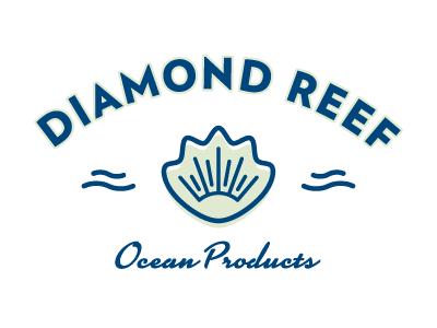 Seafood Products logo concept blue burst clam food grocery iconic logo ocean oyster product sans serif script seafood shell simple sun type water wave