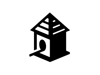 Birdhouse bird birdhouse black builder development home iconic logo perch real estate residential simple white