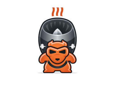 Character design animal black character goggles gray illustration jet mascot orange software speed technology wombat