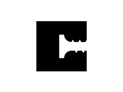 Courtney Construction logo concept logo black simple letter concept construction builder square tool assemble c positive negative screw