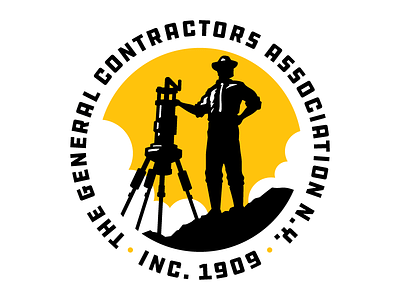 Contractors Logo association badge construction contractor logo man seal surveyor