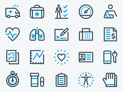 Icon System brand design healthcare iconography icons illustration lineart monoline system