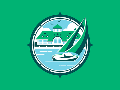 Museum Logo boat circle compass design icon illustration logo museum tourism water yacht