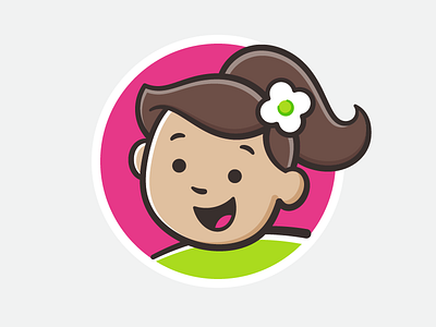 Logo Character character child fun girl icon illustration kid laugh logo person playful smile