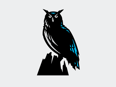 Owl Illustration animal black character design icon iconic illustration logo owl simple