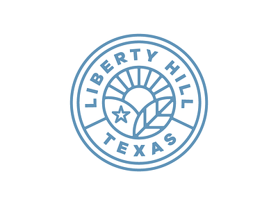 Texas Town Logo badge badge logo blue branding design hill icon illustration logo nature sun texas vector