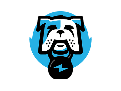 Logo Character animal branding character design dog fitness gym icon identity illustration kettlebell logo vector workout