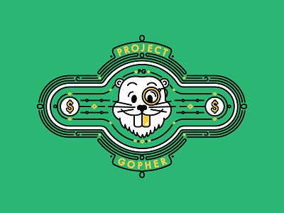 Project Gopher dropbox gold tooth gopher money vector