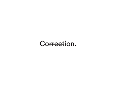 Correction Identity. black branding deszs flat logo white
