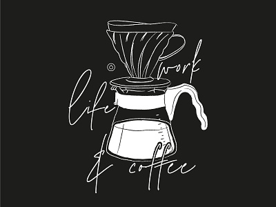 Work, life & coffee illustration
