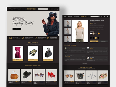 Shoptacle - Clothing Webshop UI branding clothing clothing brand dark mode dark theme dark ui fashion ui ui challenge ux web website