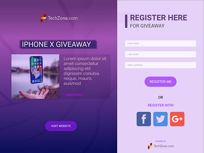 Giveaway Page design minimal purple gradient register page ui ui challenge ux web website