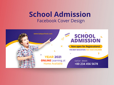 School admission facebook timeline cover and Banner Design