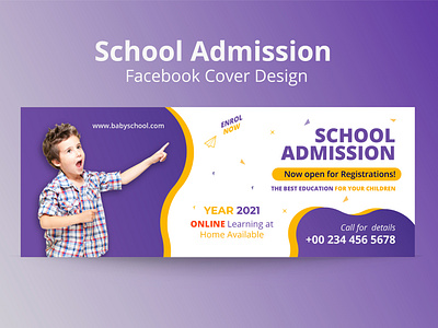 School Education Facebook Cover Template