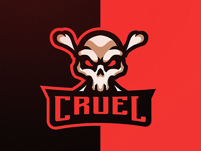 "Cruel" eSports Logo (for sale) aggressive branding cruel cruelty design esportlogo esports esports logos for sale gaming gaming logo illustration logo logos skull skull art skulls vector
