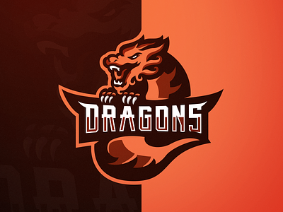 "Dragons" eSports Logo aggressive branding chinese chinese culture design dragon dragons esportlogo esports esports logos for sale gaming gaming logo illustration logo logos vector