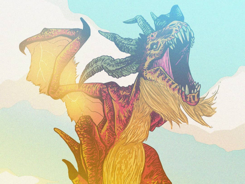 Royal wyvern #thewitcher3 color drawing comic art cover art cover ink digital ink illustration