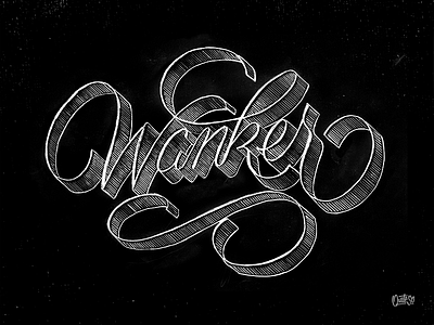 Script Wanker lettering script sketch type typography wanker
