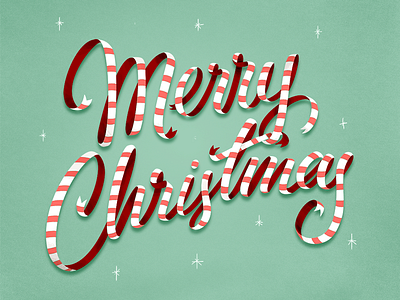 Merry Christmas christmas lettering merry ribbon stripes type typography