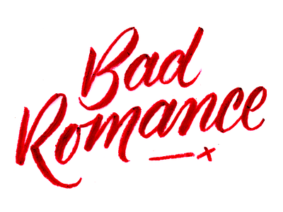 Bad Romance lettering lipstick type typography valentines