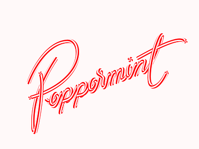 Peppermint candy digital lettering peppermint photoshop red script stripes white