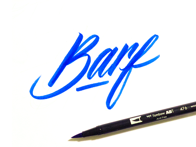 Barf barf brush brush pen brush script hand lettering lettering