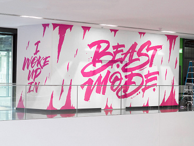 Beast Mode mural art calligraphy lettering mural paint typography wall