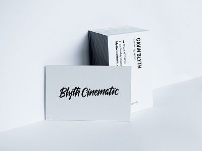 Blyth Cinematic business cards blyth branding business cards cinematic lettering logo typography