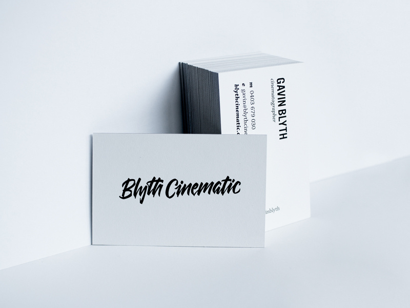 Blyth Cinematic business cards branding typography logo cards business lettering cinematic blyth