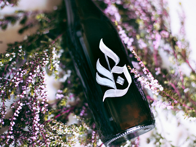 B is for brews and blooms beer blackletter bottle brews brush calligraphy flowers lettering
