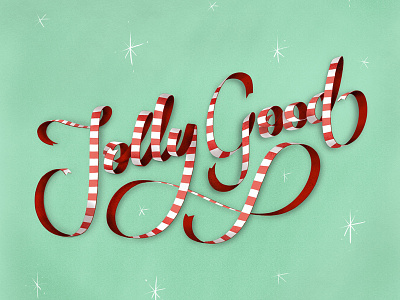 Jolly Good christmas festive good jolly lettering ribbon type