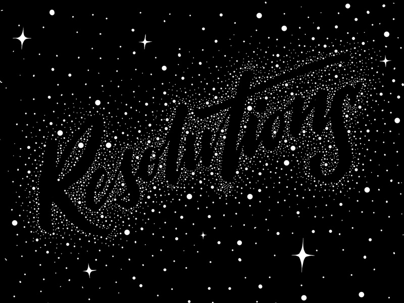 Resolutions space galaxy stars lettering resolutions new year