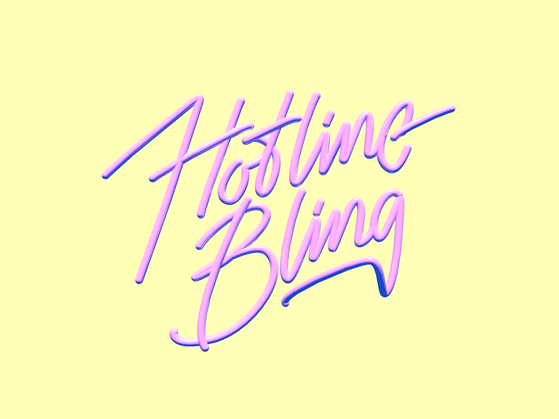 Hotline Bling C4D pink cinema 4d c4d digital 3d lettering drake bling hotline