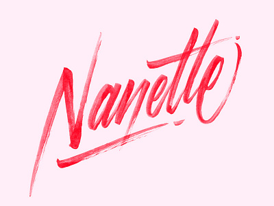 Nanette brush calligraphy lettering nanette script