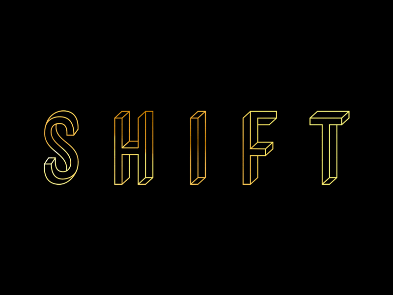 Shift coffee impossible lettering object shape shift tobys estate typography