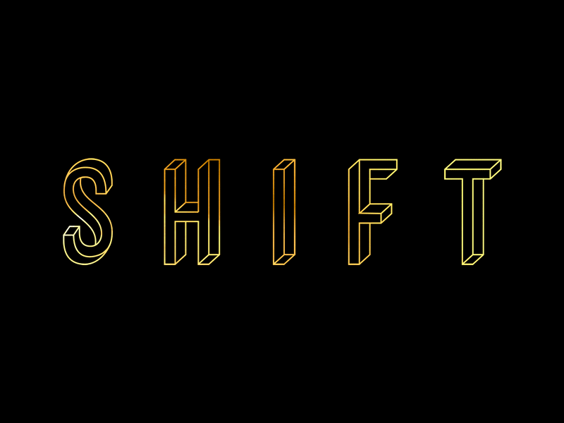 Shift coffee tobys estate lettering object shape impossible typography shift