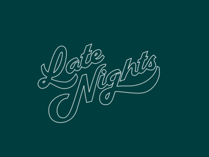 Late Nights animated bowling gif late lettering neon night