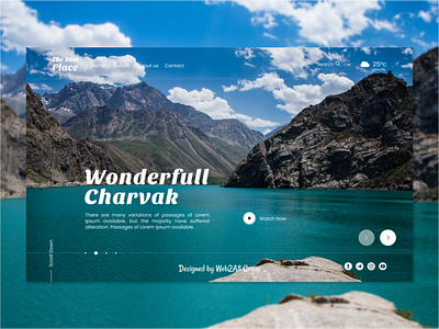 Travelling website concept #2homepage design figma figma design lake mountains tour tourism travel travelling ui ux uzbekistan web webdesign