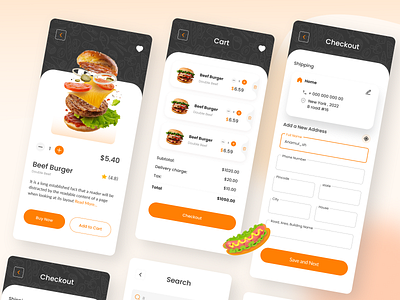 Check out and Cart Page app design ecommerce app graphic design landing page mobile app mobile app design mobile apps restaurant app ui uiux website